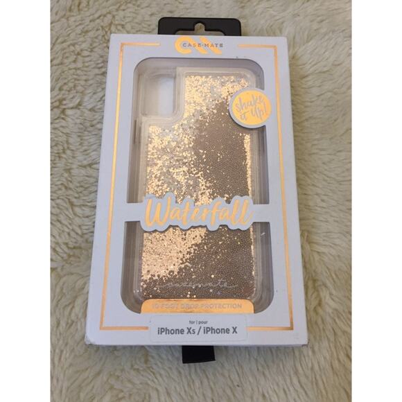 Case-Mate Apple iPhone X/XS Waterfall Case - Gold - Picture 1 of 2